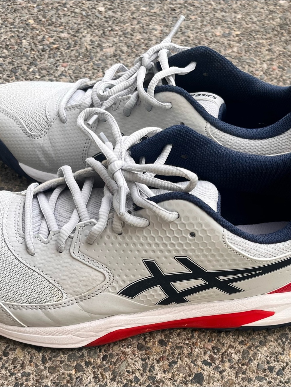 Asics White, Navy & Red Men's Golf Shoes